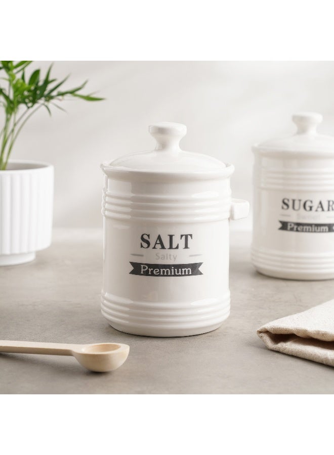 Pan Home وعاء ملح لويزا مع ملعقة 700 مل - أبيض - Image 1