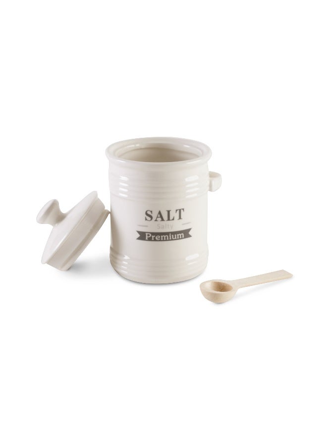 Pan Home وعاء ملح لويزا مع ملعقة 700 مل - أبيض - Image 4