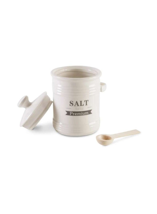 Pan Home Luisa Salt Canister With Spoon 700Ml - White - Image 5