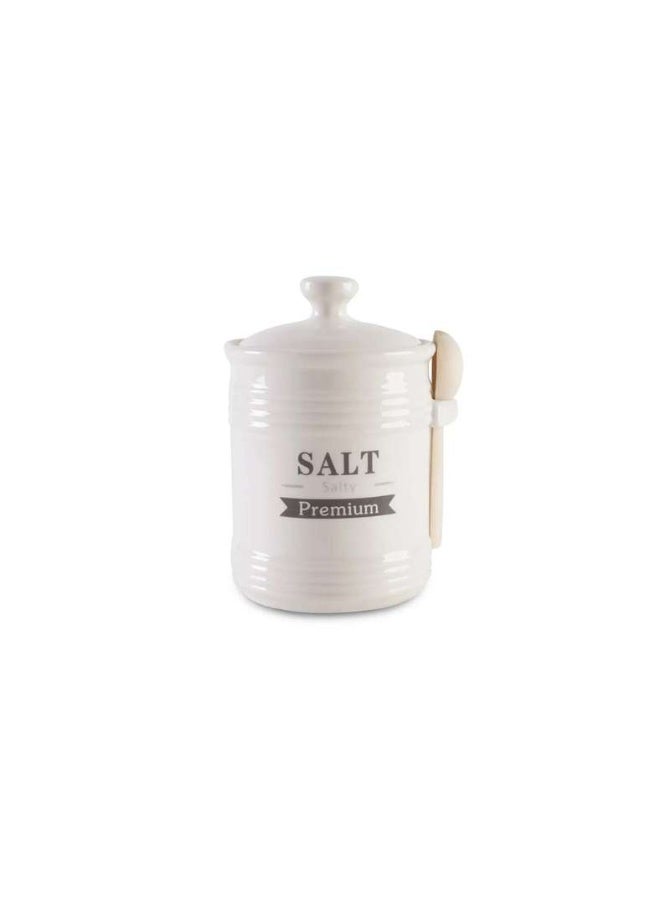 Pan Home Luisa Salt Canister With Spoon 700Ml - White - Image 3