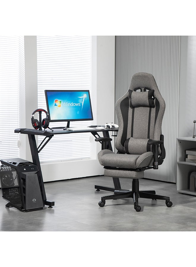 Home Box كرسي ألعاب تروي من القماش مع مسند للقدمين من هوم بوكس، رمادي، 65 × 133 × 65 سم - Image 2