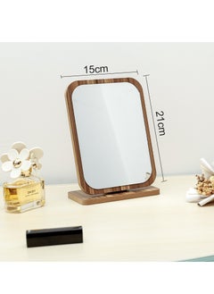 XiuWoo Wooden Tabletop Makeup Mirror – Rectangle Desktop Vanity Mirror, Portable Standing Mirror for Dressing Table and Cosmetics  - Image 2