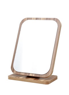 XiuWoo Wooden Tabletop Makeup Mirror – Rectangle Desktop Vanity Mirror, Portable Standing Mirror for Dressing Table and Cosmetics  - Image 1