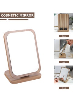 XiuWoo Wooden Tabletop Makeup Mirror – Rectangle Desktop Vanity Mirror, Portable Standing Mirror for Dressing Table and Cosmetics  - Image 4