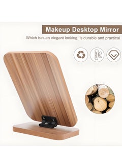 XiuWoo Wooden Tabletop Makeup Mirror – Rectangle Desktop Vanity Mirror, Portable Standing Mirror for Dressing Table and Cosmetics  - Image 5