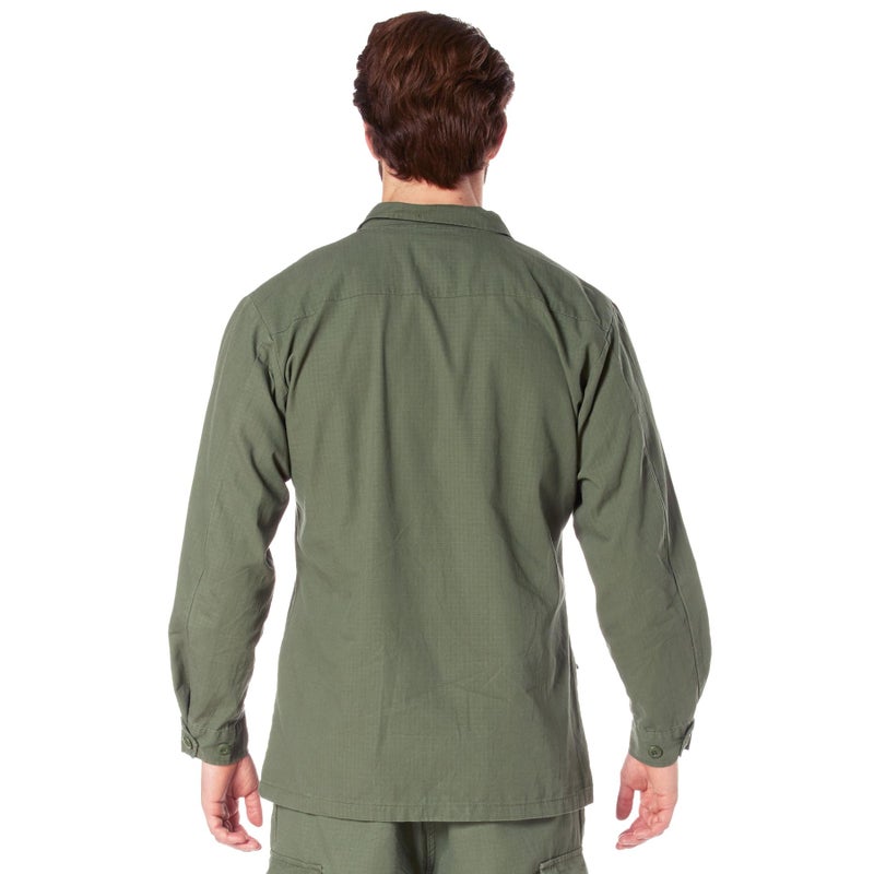 Rothco Vintage Vietnam Fatigue Shirt â€“ Comfortable Lightweight Cargo Utility Shacket, Olive Drab, L - Image 4