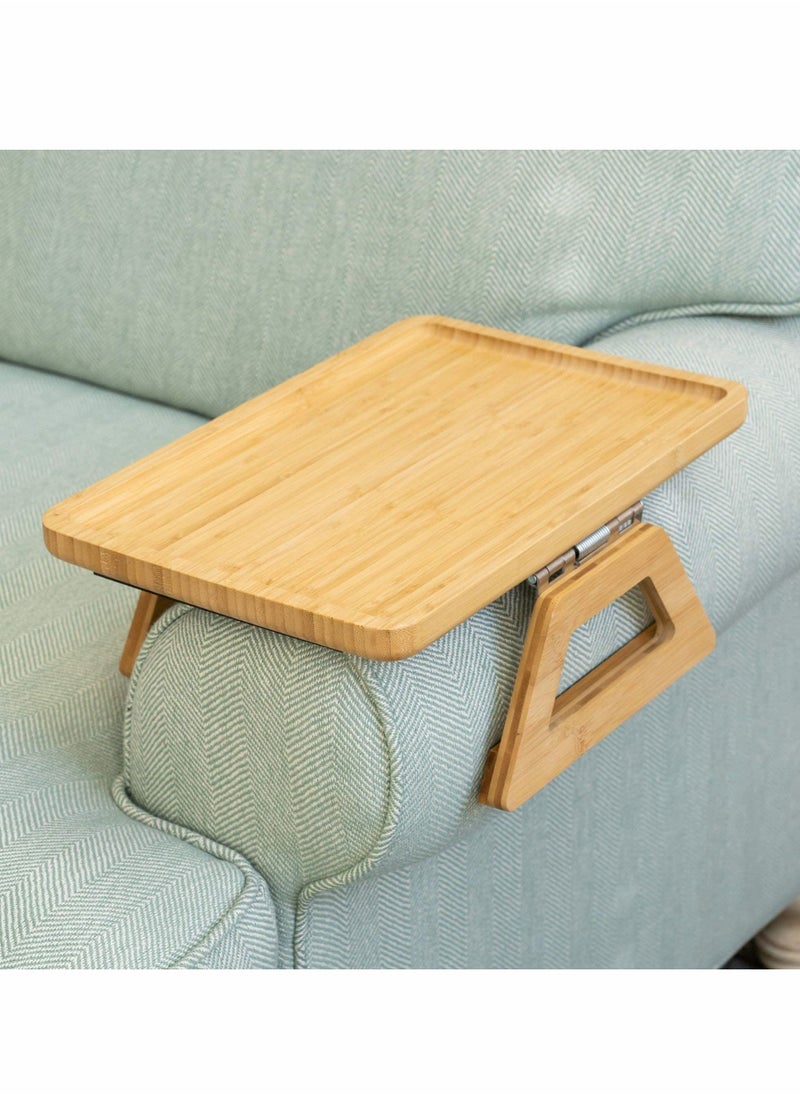 Y&D - Sofa Arm Clip Table for Wide Couches, Couch Tray Table, Portable TV and Side Tables Small Spaces, Stable Eating Drink - Image 1