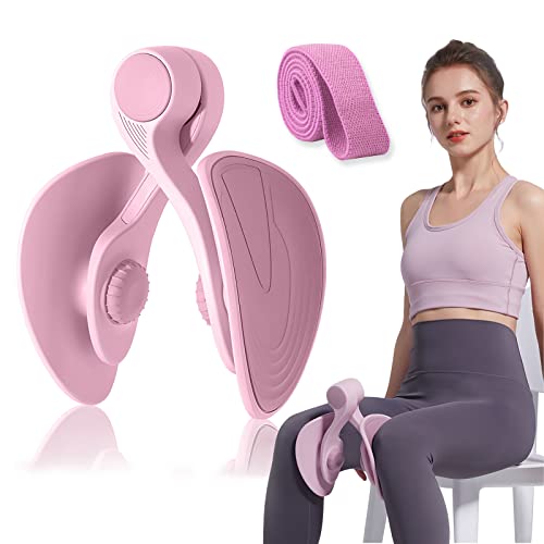 HGAUCAI 35 LB Pelvic Floor Exercise Devices, Inner Thigh Kegel Exerciser, Kegel Trainer for Postpartum Rehabilitation, Exerciser of Thigh at Home, Hip Under Desk Exercise Men Women with Band - Image 1