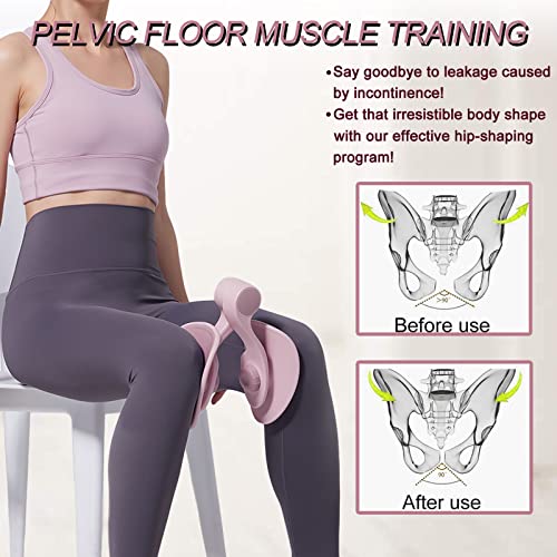 HGAUCAI 35 LB Pelvic Floor Exercise Devices, Inner Thigh Kegel Exerciser, Kegel Trainer for Postpartum Rehabilitation, Exerciser of Thigh at Home, Hip Under Desk Exercise Men Women with Band - Image 5