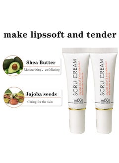 Mixiu 2PCS Lip Magic Lighten Scrub Cream, Dark Black Lip Removal Exfoliation Pigmentation, Fade Dull Pink Lip Balm Brighten, Anti-Crack Moisturizing, Smooth Lips, Gentle Exfoliator For Chapped And Dry Lips  - Image 2