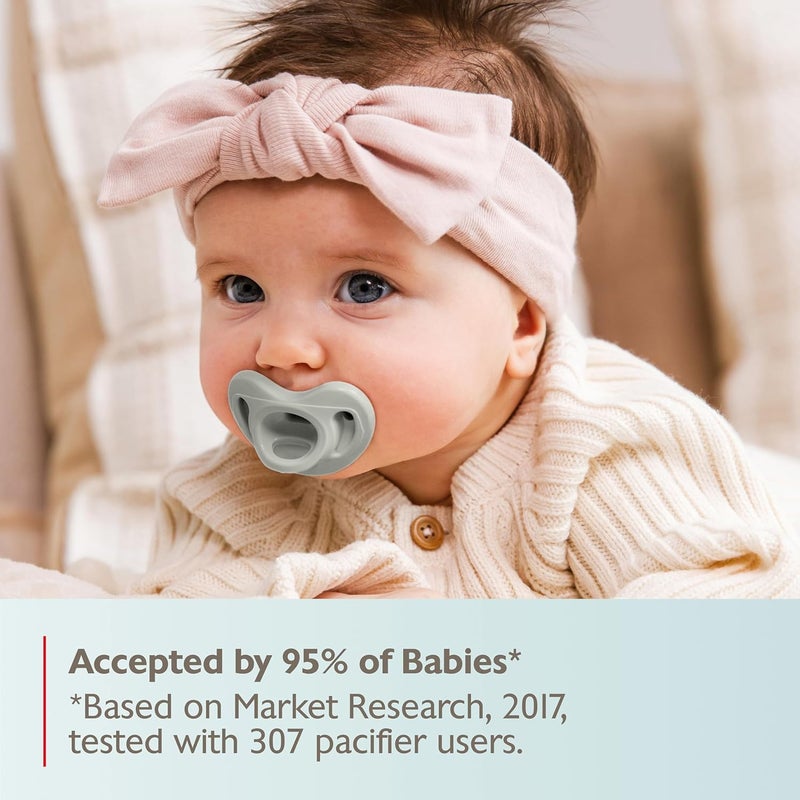 NUK لهايات نوك 100% سيليكون مريحة تقويم الأسنان، 0-6 أشهر، وردي، مجموعة خالدة، 5 قطع - Image 5