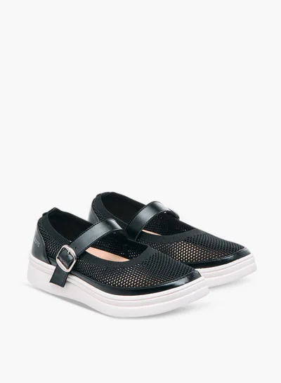 Celeste Women's Textured Sneakers with Buckle Closure - LS24040569