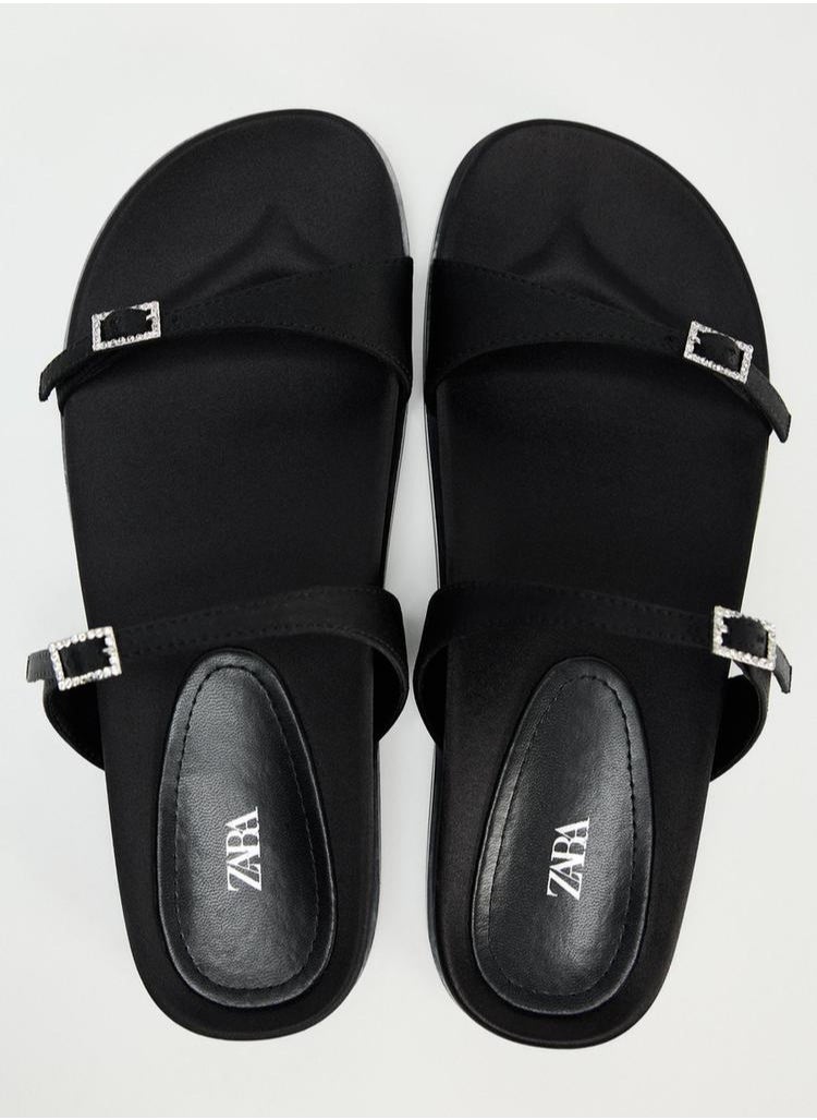 Zara Satin flat sandals  - Image 4