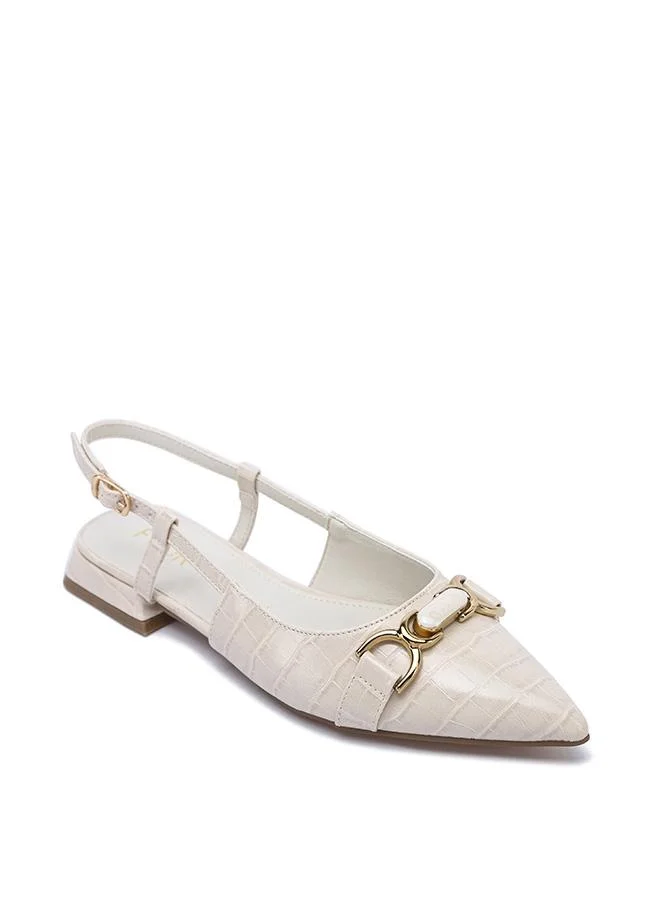 FYOR Stylish Croc-Embossed Horsebit Slingback Flat CD 018