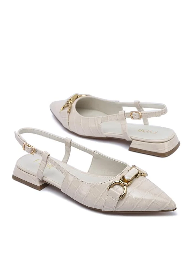 Fyor  Stylish Croc-Embossed Horsebit Slingback Flat CD 018 for Women | Best Price UAE