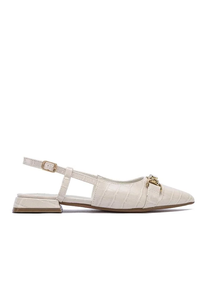 FYOR Stylish Croc-Embossed Horsebit Slingback Flat CD 018