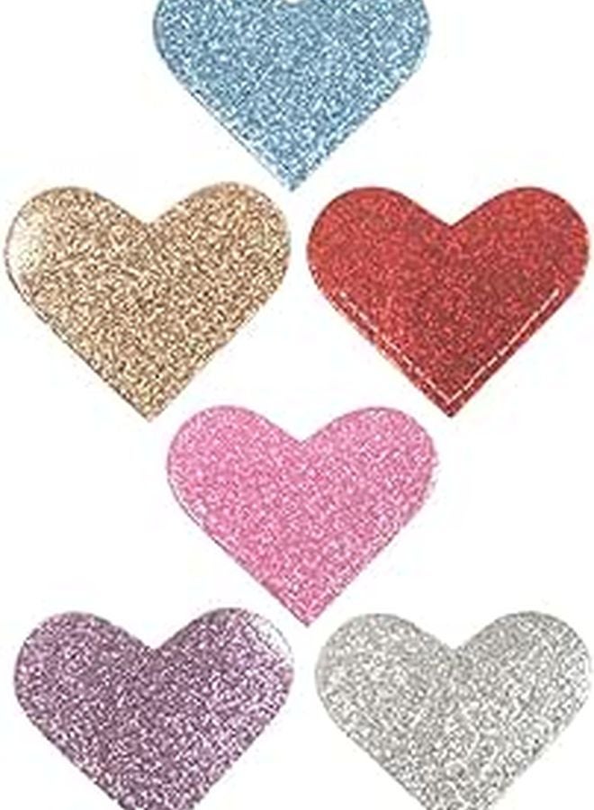 6 Glitter Heart Shaped Corner Bookmarks Decorative Page Holders For Reading Classroom Accessories - Image 1