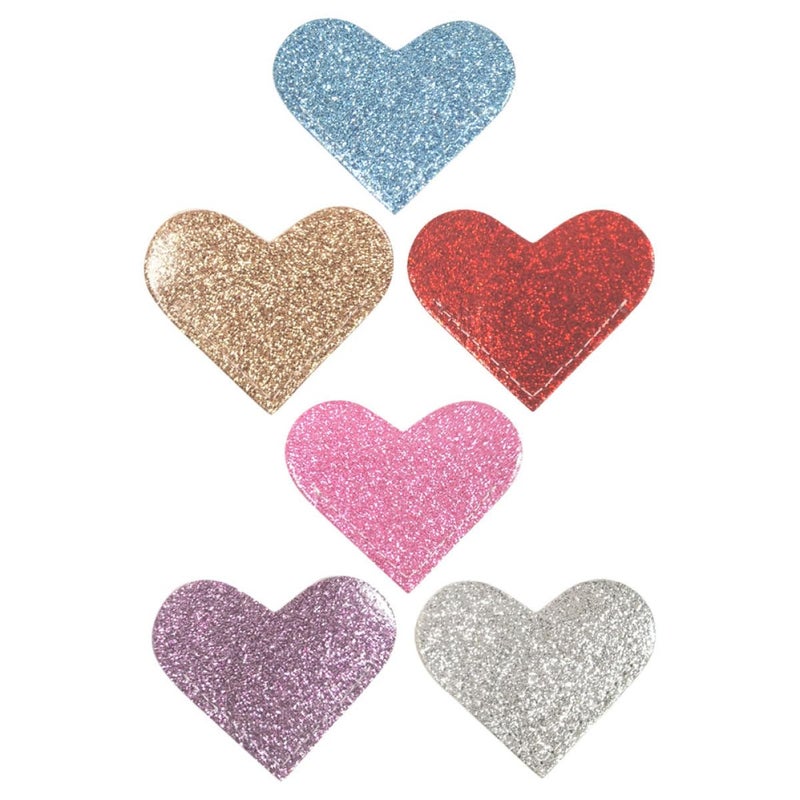 6 Glitter Heart Shaped Corner Bookmarks Decorative Page Holders For Reading Classroom Accessories - Image 2