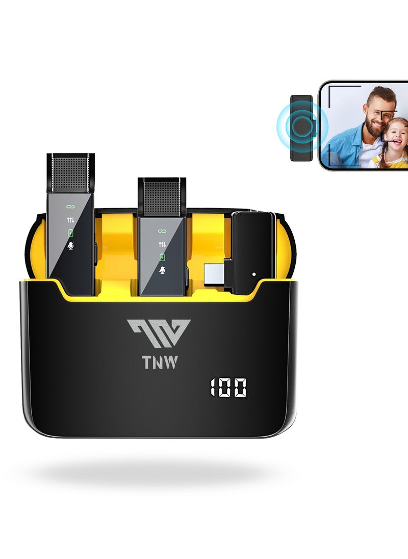 TNW - TNW A9pro Wireless Lavalier Microphone for iPhone16, iPhone15, USB C Wireless Mics with Noise Cancelling, Lapel Mic for iPhone Android Laptop, Mini Mic for Video Recording, Vlogging, Tiktok, Podcast, YouTube, Interview - Image 1