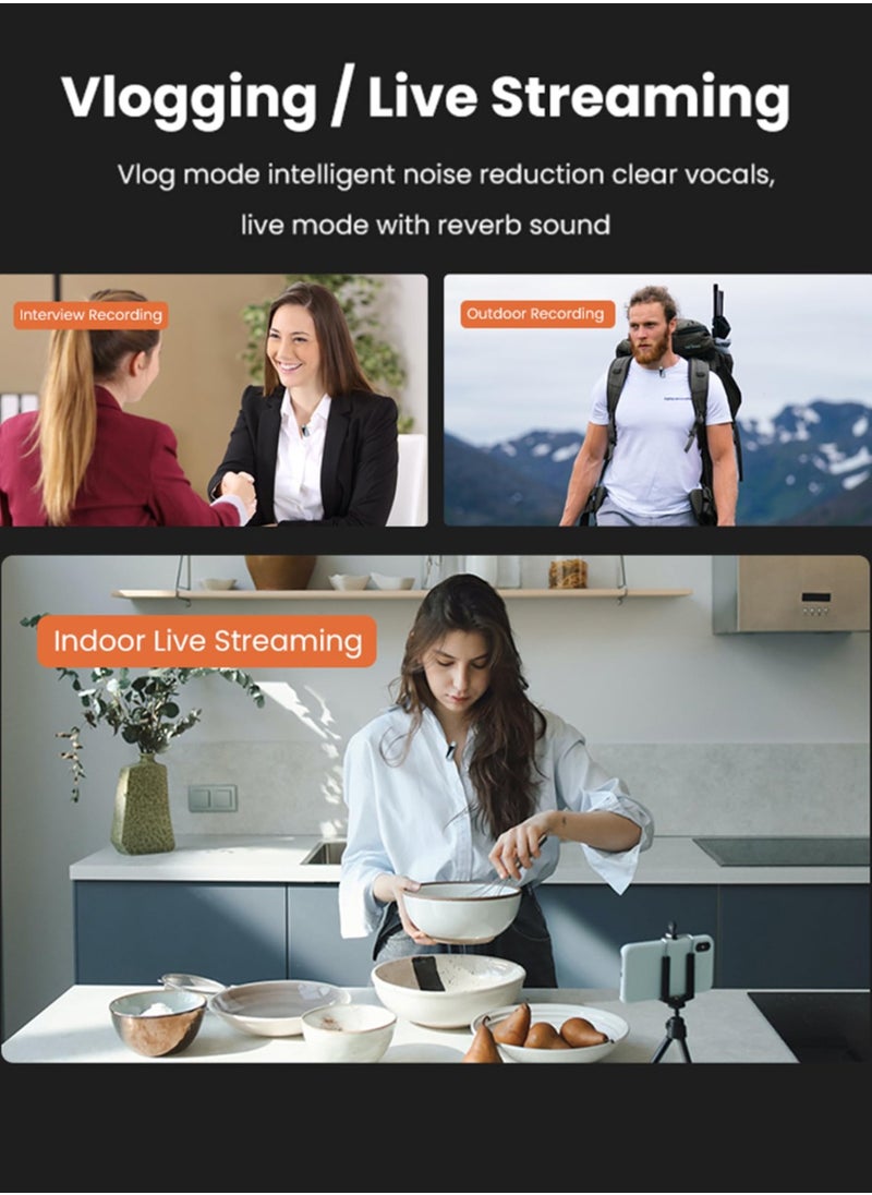 TNW - TNW A9pro Wireless Lavalier Microphone for iPhone16, iPhone15, USB C Wireless Mics with Noise Cancelling, Lapel Mic for iPhone Android Laptop, Mini Mic for Video Recording, Vlogging, Tiktok, Podcast, YouTube, Interview - Image 1