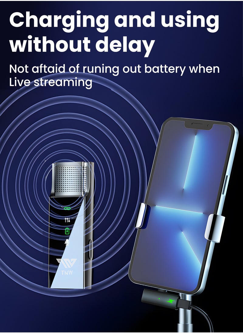 TNW - TNW A9pro Wireless Lavalier Microphone for iPhone16, iPhone15, USB C Wireless Mics with Noise Cancelling, Lapel Mic for iPhone Android Laptop, Mini Mic for Video Recording, Vlogging, Tiktok, Podcast, YouTube, Interview - Image 1
