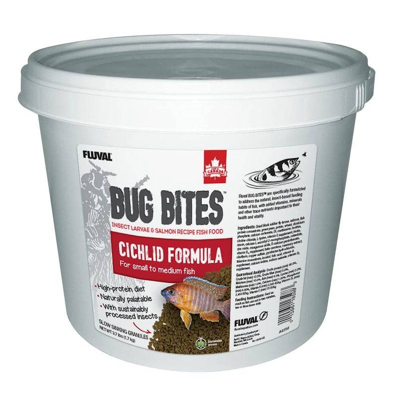 Fluval Bug Bites Cichlid Fish Food, Granules for Small to Medium Sized Fish, 3.74 lb., A6598 - Image 1