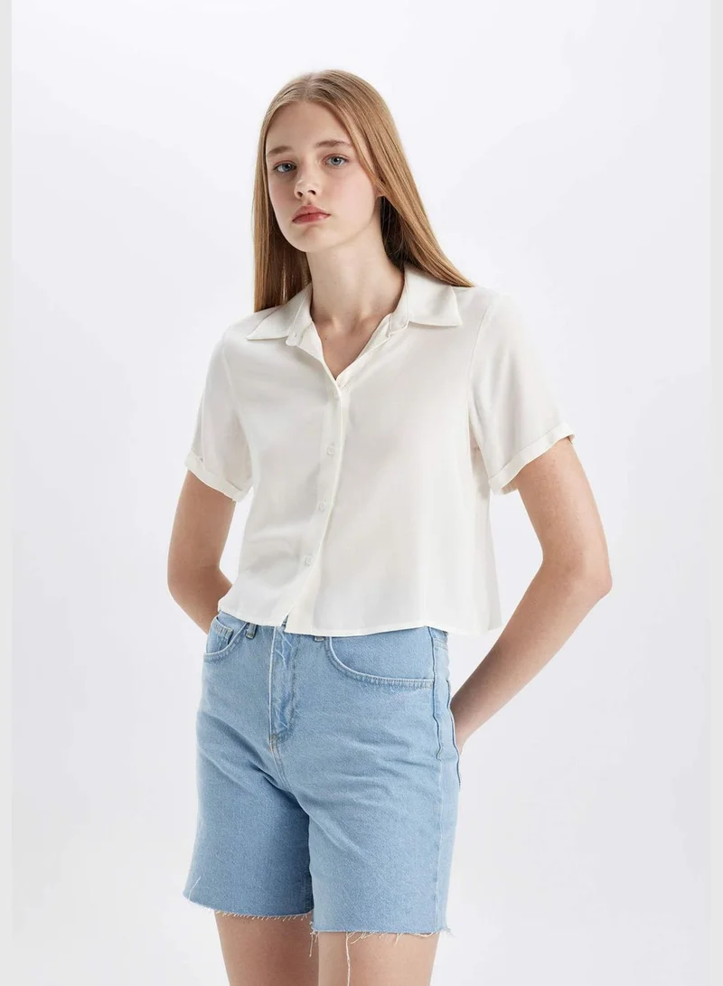 ديفاكتو Regular Fit Shirt Collar Short Sleeve Shirt