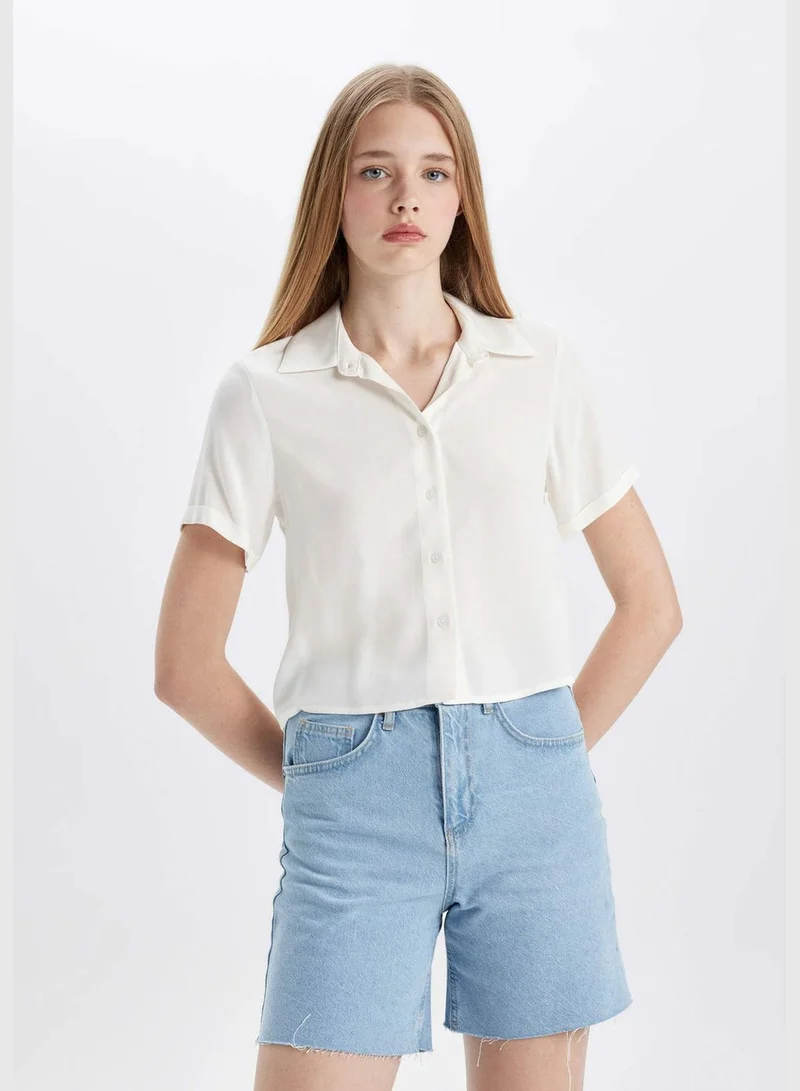 ديفاكتو Regular Fit Shirt Collar Short Sleeve Shirt