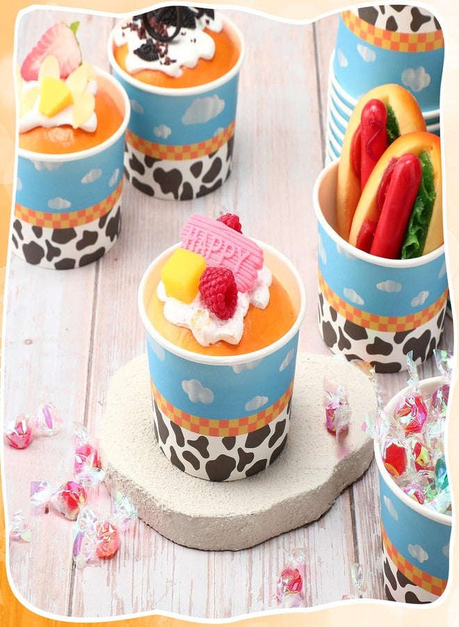 Jingmore 100 Pcs Paper Ice Cream Cups Bulk 8 oz Disposable Dessert Bowls for Hot or Cold Food Snack Treats Gift for Birthday Summer Party Favor Decoration(Cartoon) - Image 2