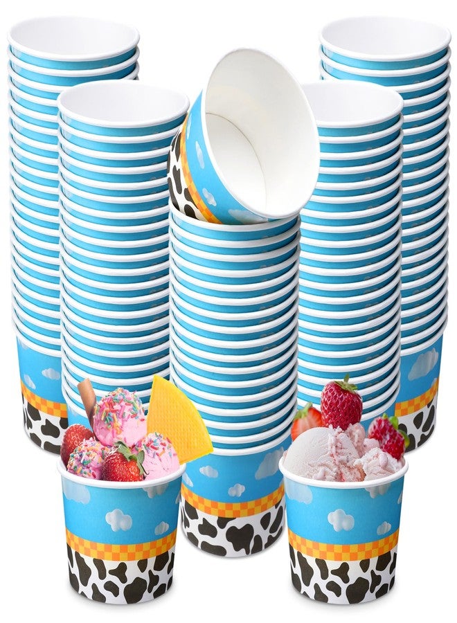 Jingmore 100 Pcs Paper Ice Cream Cups Bulk 8 oz Disposable Dessert Bowls for Hot or Cold Food Snack Treats Gift for Birthday Summer Party Favor Decoration(Cartoon) - Image 1