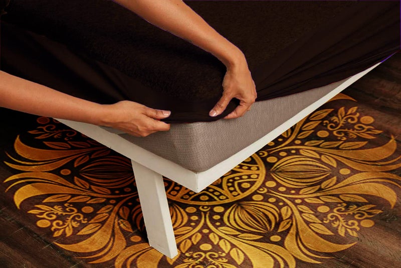 VYBBA 100% Waterproof Terry Cotton Ultra Soft Fitted Queen Size Mattress Protector,Breathable, Hypoallergenic Bed Cover, Mattresses Cover (72X66 inch| 6x5.6 feet_Brown) - Image 1