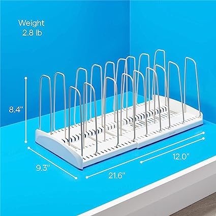 Dhadh Pot Pan Lid Holder Rack Organizer Kitchen Dish Plate Storage Organizer Drying Rack Bakeware Pot Rack Holder Organizer Pantry - Image 2