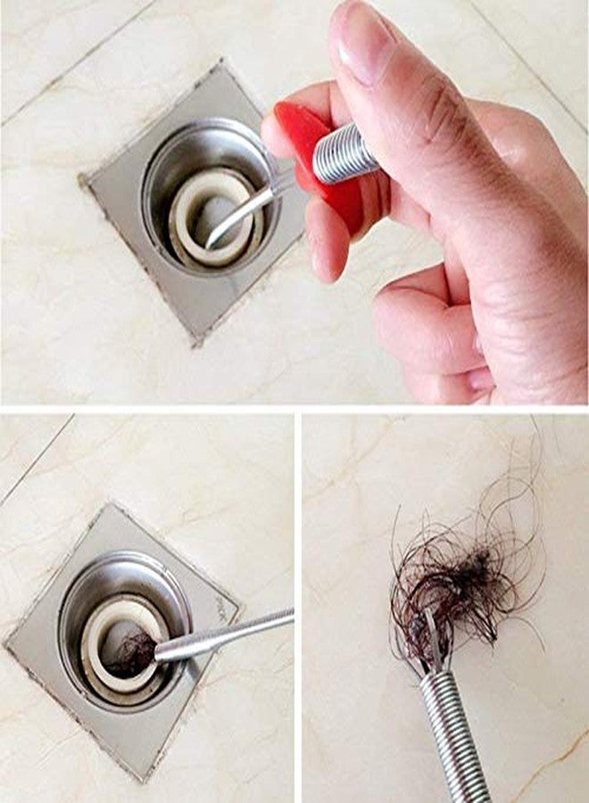 RSP Quality bit® Snake Shower Sink Clogged Drain Hair Remover Relief Cleaning Tools Stainless Steel Catcher Plastic Barbed Gripper for Bathroom kitchen Bathtub Toilet Sewers Pipe [Multicolor ] - Image 1