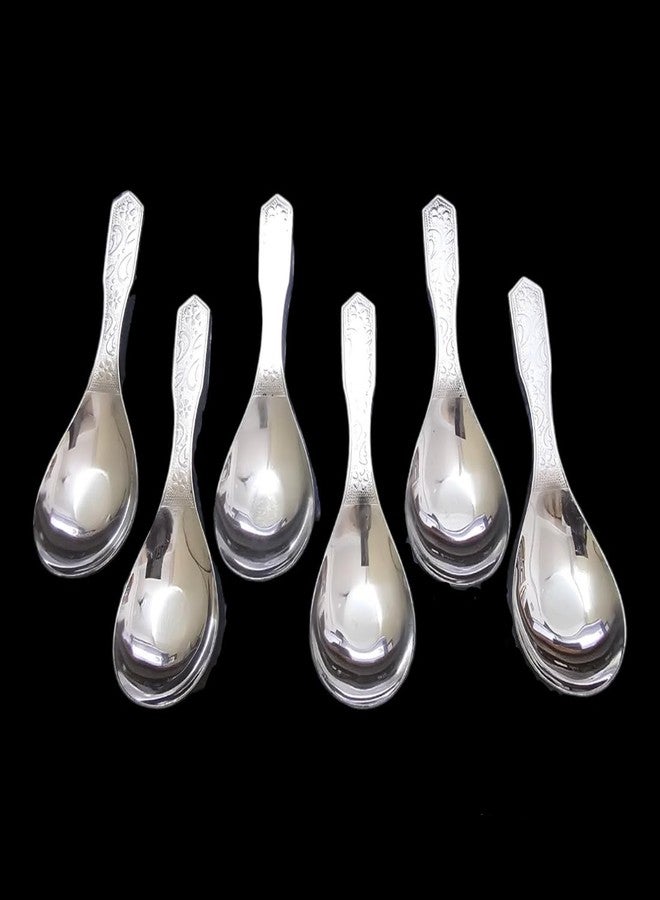 TOP TRICK Heavy Duty Stainless Steel Deepen Thickened Soup Spoon, 6-Pack, Silver - Image 4