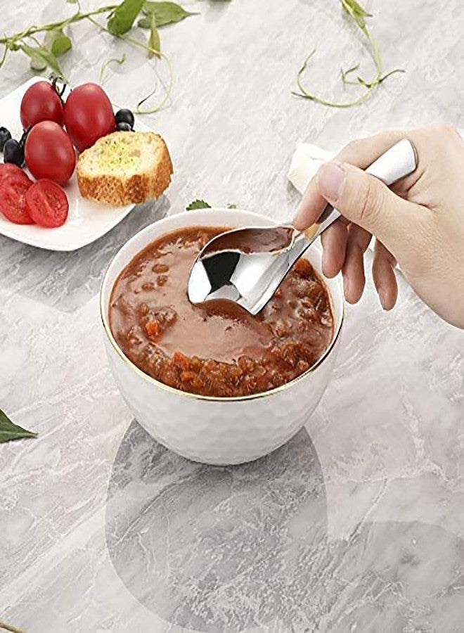 TOP TRICK Heavy Duty Stainless Steel Deepen Thickened Soup Spoon, 6-Pack, Silver - Image 3