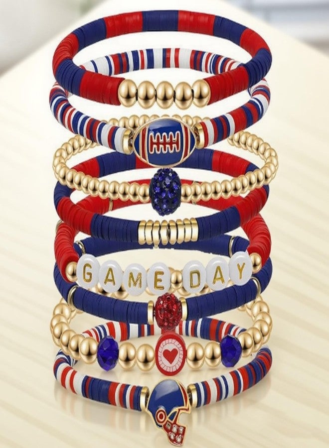 Your Always Charm Game Day Bracelets for Women Football Baseball Bracelet Stackable Heishi Clay Beaded Stretch Bracelets Football Baseball Outfit Jewelry Accessories Party Favors Gifts - Image 5