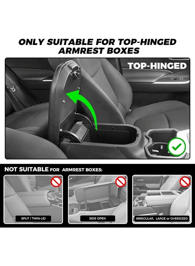 MLADEN Car Armrest Cushion, 5-in-1 Center Console Cover with 2 Storage Bags Cup Holder, Tissue Box Slot, Phone Slot for Sedans, Waterproof Leather Arm Rest Protector Cushion, Car Accessories Interior Organizers - Image 3