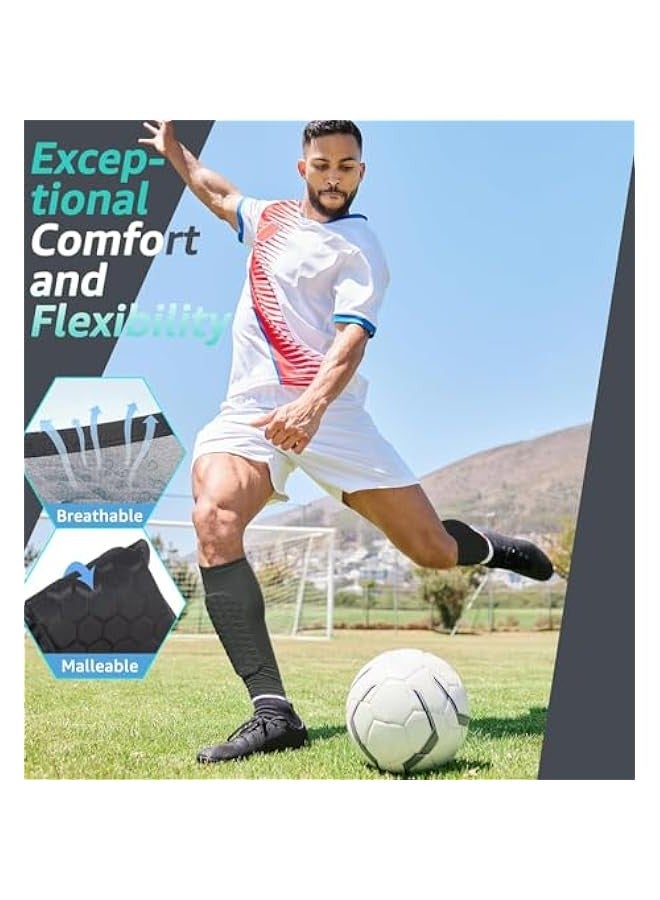 TRASSLE Soccer Shin Guards Shin Pads for Kids Youth Adult, Calf Compression Sleeve with Honeycomb Pads, Support for Shin Splint Baseball Boxing Kickboxing MTB, Lightweight  - Image 4