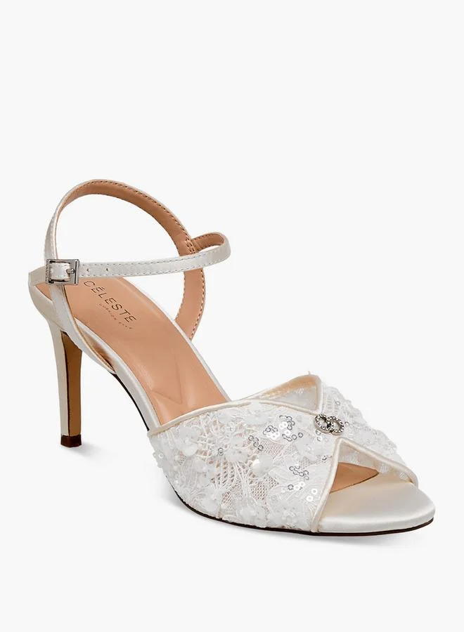 سيليست Women Stiletto Heel Ankle Strap Sandals Ramadan Collections