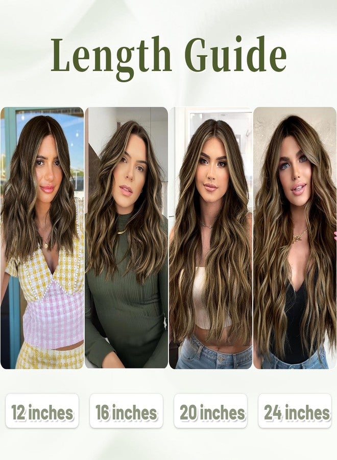 KooKaStyle Invisible Wire Hair Extensions with Transparent Wire Adjustable Size 4 Secure Clips Long Wavy Secret Wire Hairpiece 24 Inch for Women (Balayage Dark Brown to Chestnut) - Image 5