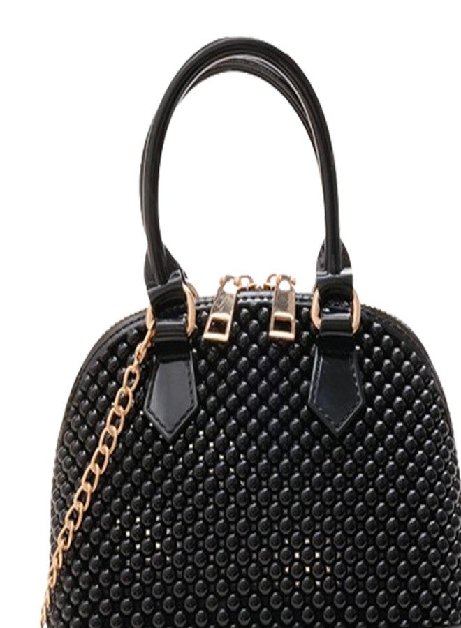 HASHFLOW Handbag Stylish Casual PVC Satchel Bag For Women | Trendy Crossbody Hand Bag For Women/Girls (Black) - Image 5