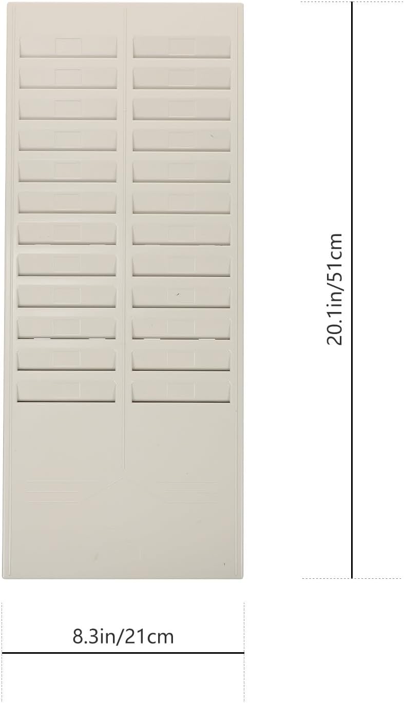 Plastic Time Attendance Card Rack 24-Slot Holder Hangable Multi-Slot Attendance Card Stand for Office Time Clock Machines - Image 1