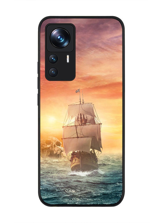 Stylizedd Rugged Black edge case for Xiaomi 12T/12T Pro Slim fit Soft Case Flexible Rubber Edges Anti Drop TPU Gel Thin Cover - Skull Island - Image 1