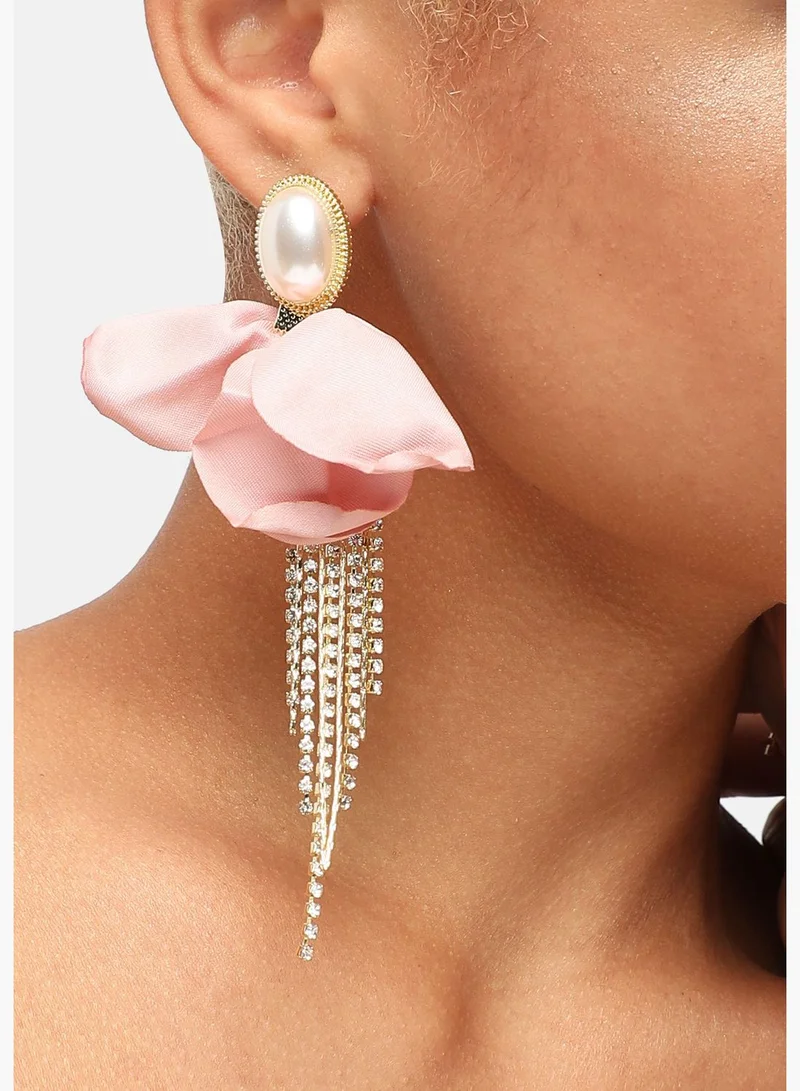 SOHI Gold Plated Party Designer Stone Drop Earring For Women