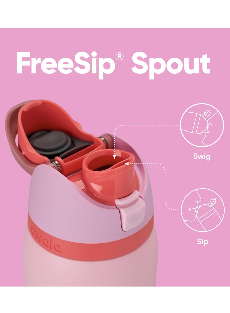 زجاجة مياه معزول من الفولاذ المقاوم للصدأ من أوالا فري سيب مع ماصة للرياضة والسفر، زجاجة مياه رياضية خالية من مادة BPA، 24 أونصة، وردي، كعكة طعام الملائكة - Image 2