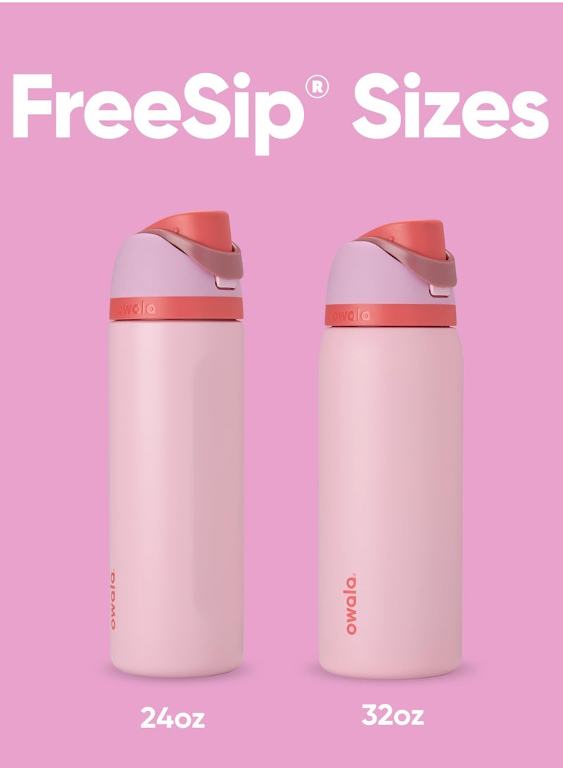 زجاجة مياه معزول من الفولاذ المقاوم للصدأ من أوالا فري سيب مع ماصة للرياضة والسفر، زجاجة مياه رياضية خالية من مادة BPA، 24 أونصة، وردي، كعكة طعام الملائكة - Image 5