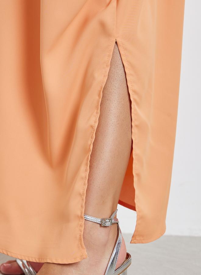 Amirah Orange Embellished Loose Kaftan - Image 5