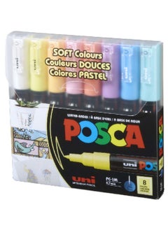 Uniball Posca Paint Marker Pen - PC-1M Extra Fine - Soft Colors, 8 Pc  - Image 2