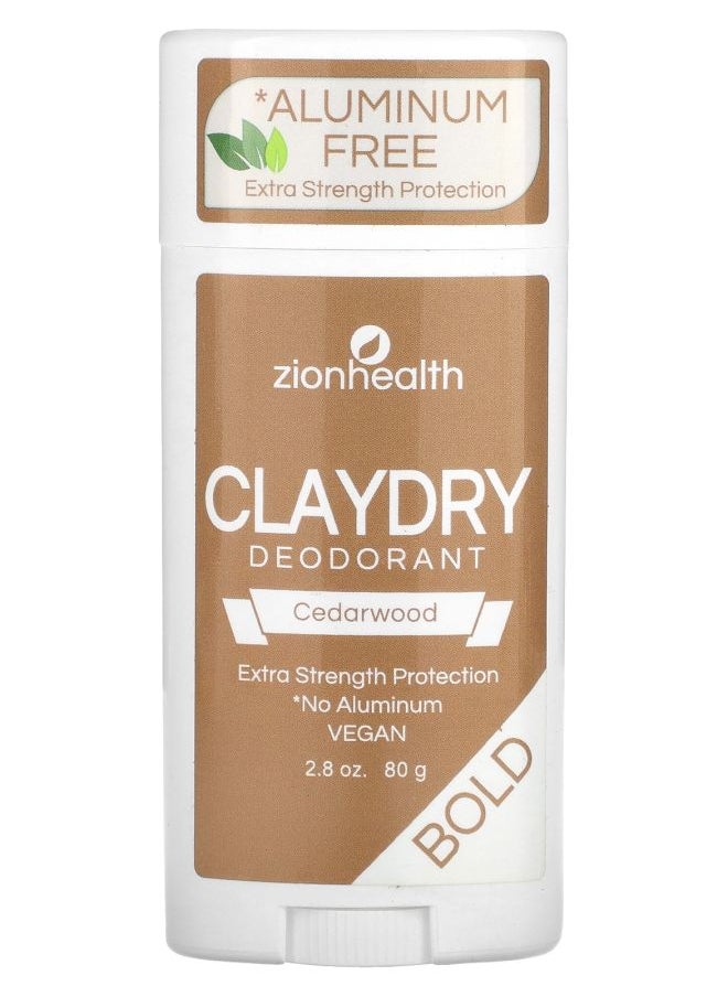 Zion Health ClayDry Deodorant Bold Cedarwood 2.8 oz (80 g) 