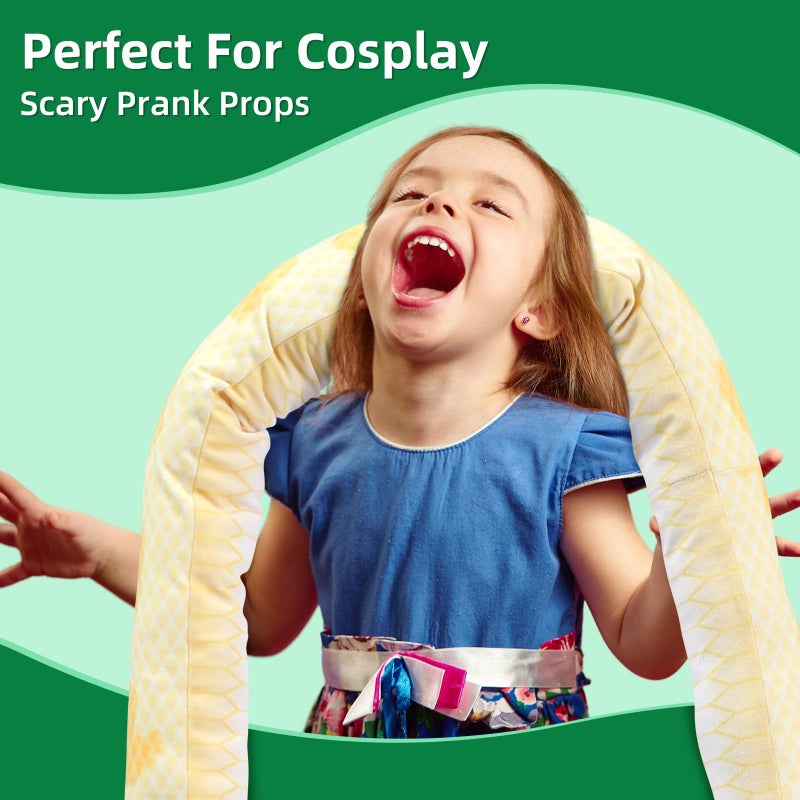 MorisMos Giant Yellow Boa Constrictor Snake, Realistic Plush Toy with Mommy, Babies & Eggs - 80" Long for Kids - Image 4